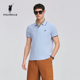 2026春季 POLO衫 新品 休闲通勤撞色短袖 POLOWALK男式 直筒POLO衫 短袖