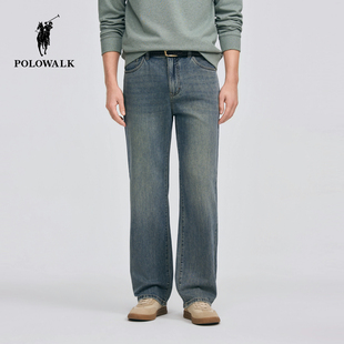 牛仔裤 宽松直筒复古水洗牛仔长裤 2026春夏裤 男装 新品 POLOWALK男式