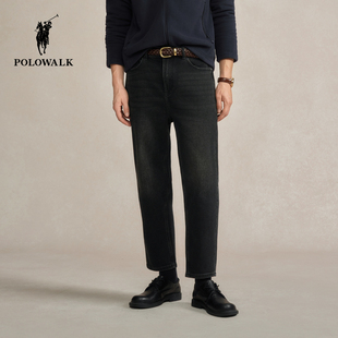 POLOWALK男式牛仔裤2026春季裤新品经典直筒复古深色牛仔长裤子男