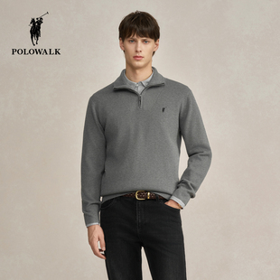针织衫 轻商务通勤翻领套头打底衫 2025秋季 时尚 男 新品 POLOWALK男式
