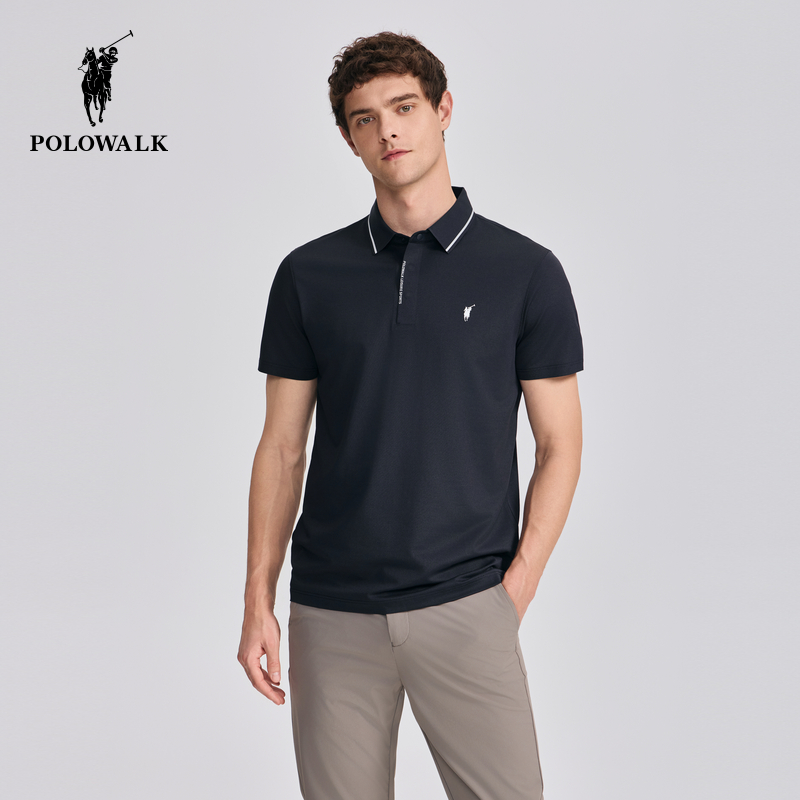 POLOWALK男式短袖POLO衫2025夏季新品经典轻薄修身上衣潮流T恤