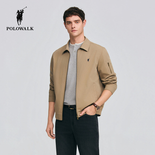 男装 新品 翻领商务休闲通勤拉链夹克外套 外套2026春季 POLOWALK男式
