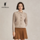 100%绵羊毛 修身 POLOWALK女士羊毛衫 新品 百搭绞花羊毛开衫 冬季