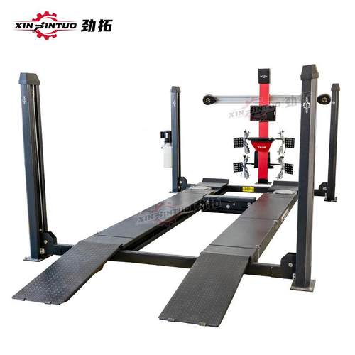 劲D四轮整YL-66+四定位仪四柱举3升机升降机拓汽车轮胎定位维修设