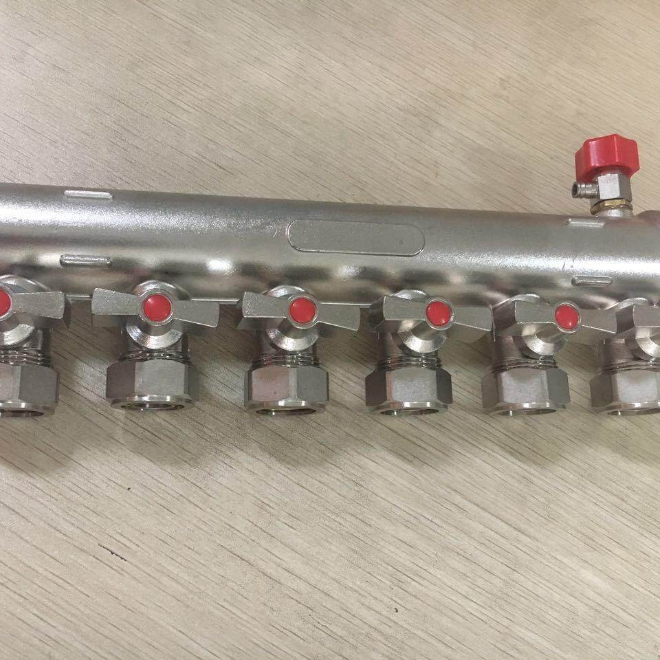 全铜材暖质1寸---1壁挂分水式器空调货地暖分水器 采用分水器厂家