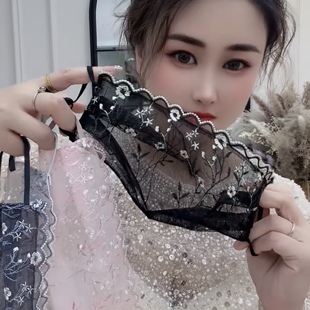 2026新款双层小花朵蕾丝刺绣口罩高颜值网红防晒大版女面罩T1174