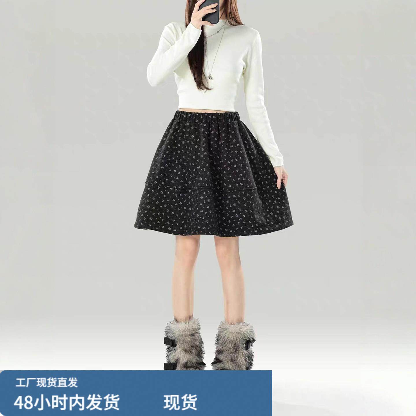 灰色加厚毛呢半身裙女冬季小个子高腰a字包臀打底百褶短裙防走光,运动/瑜伽/健身/球迷用品,瑜伽短裙,淘宝优惠券,粉丝福利购,淘宝优惠卷