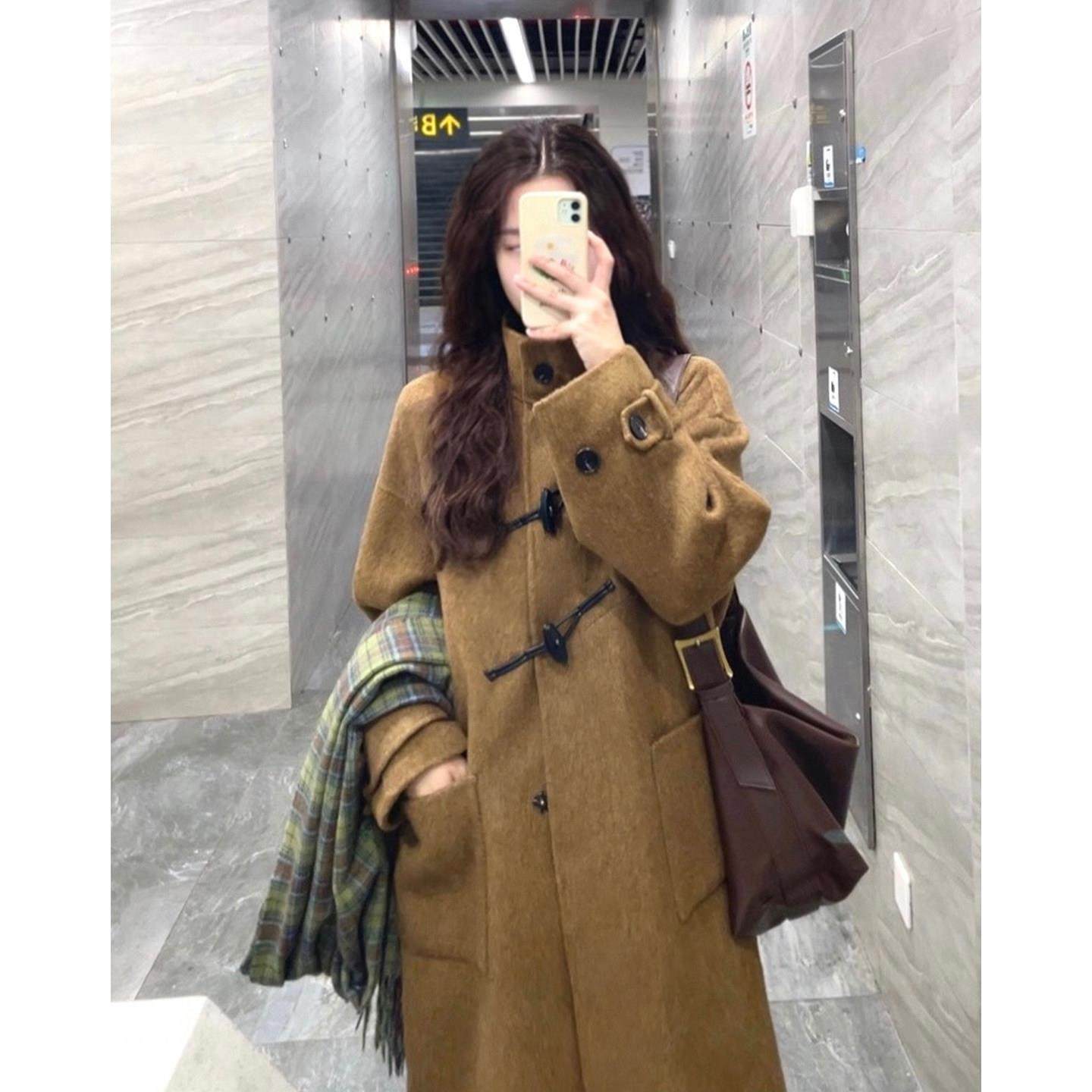 深冬加厚独特超好看牛角扣呢子大衣女冬季2025新款中长款毛呢外套,运动/瑜伽/健身/球迷用品,广场舞套装,淘宝优惠券,粉丝福利购,淘宝优惠卷