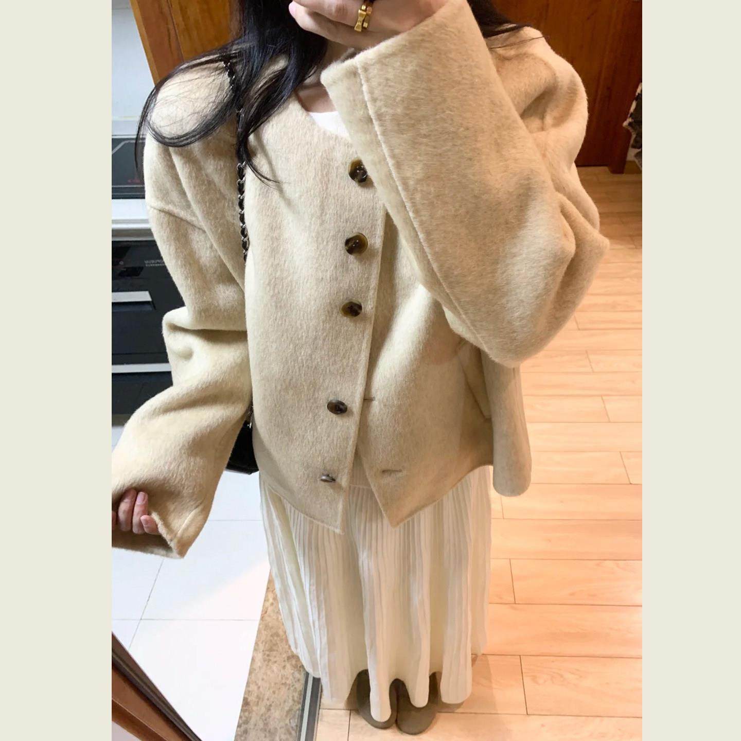 韩系气质名媛通勤风单排扣毛呢外套女冬季新款小个子休闲百搭大衣,运动/瑜伽/健身/球迷用品,广场舞套装,淘宝优惠券,粉丝福利购,淘宝优惠卷