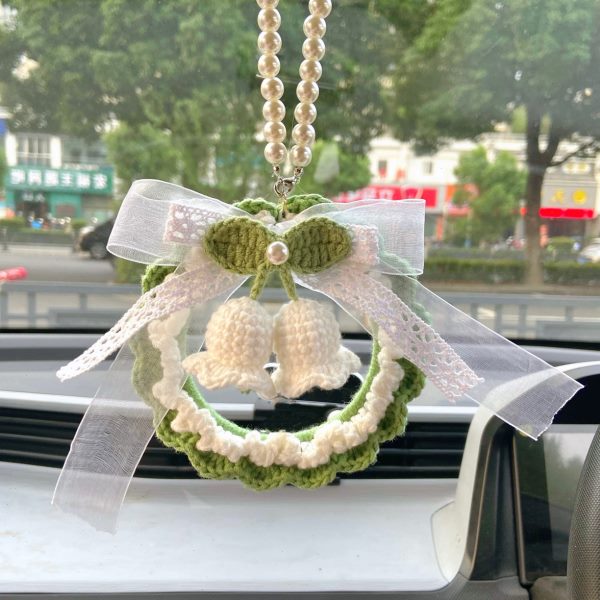 车挂铃兰圆形礼物风铃珍珠女友可爱闺蜜手工diy女神成品绿色挂件