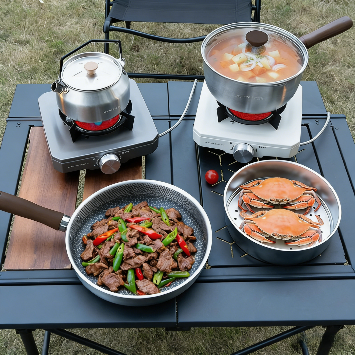 BUERK布比克套锅三层钢加厚露营装备便携式野外锅具组合野营炊具,户外/登山/野营/旅行用品,套锅/户外炊具,淘宝优惠券,粉丝福利购,淘宝优惠卷