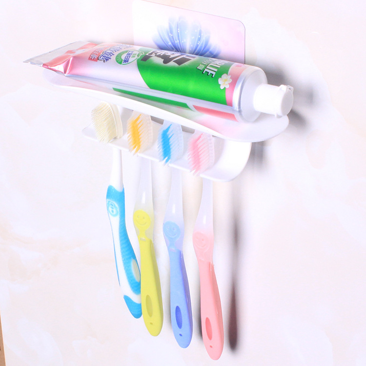 塑料牙刷置物架收纳架创意卫浴洗漱用具无痕贴壁挂挂牙刷