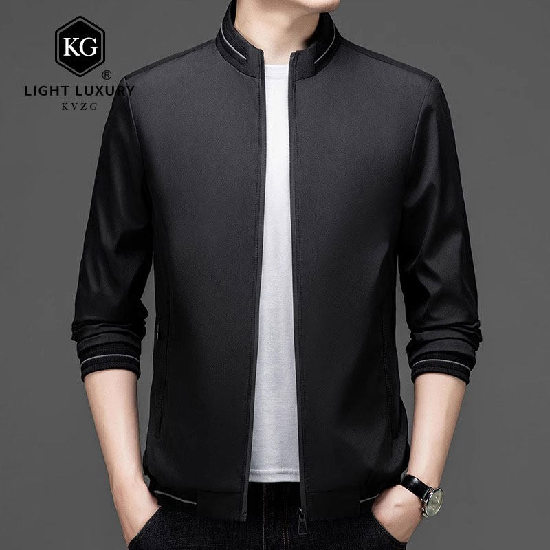 2025春季新款时尚轻奢薄款夹克男商务休闲百搭行政爸爸外套