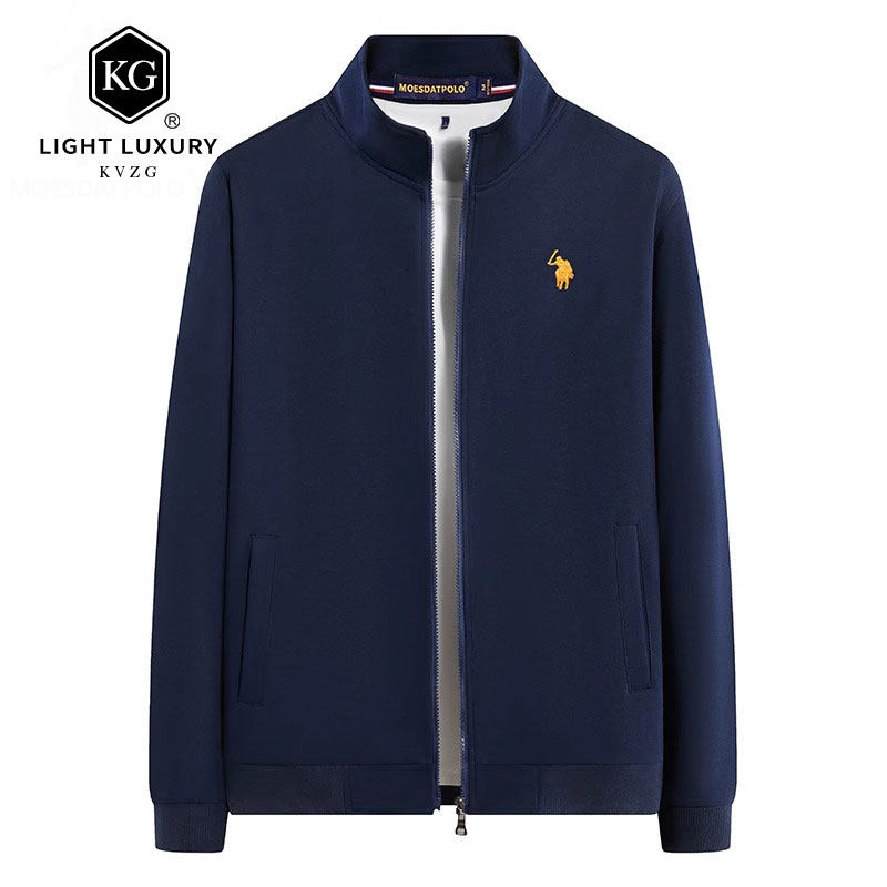 2025春季新款时尚轻奢大码宽松长袖开衫卫衣拉链薄款夹克外套男