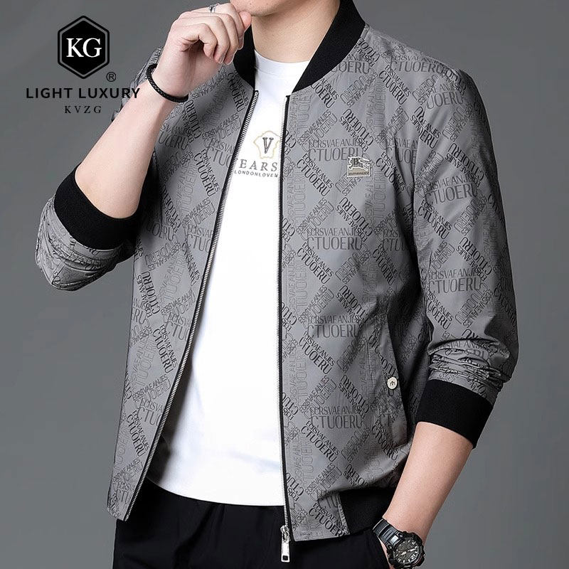 2025春季新款时尚轻奢夹克外套男薄款高级感休闲百搭棒球领