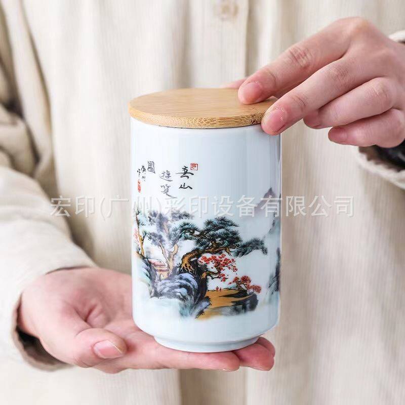 全新圆柱陶瓷瓶uv数码印花机 陶瓷印花3d打印机只需20秒打印一个怎么看?