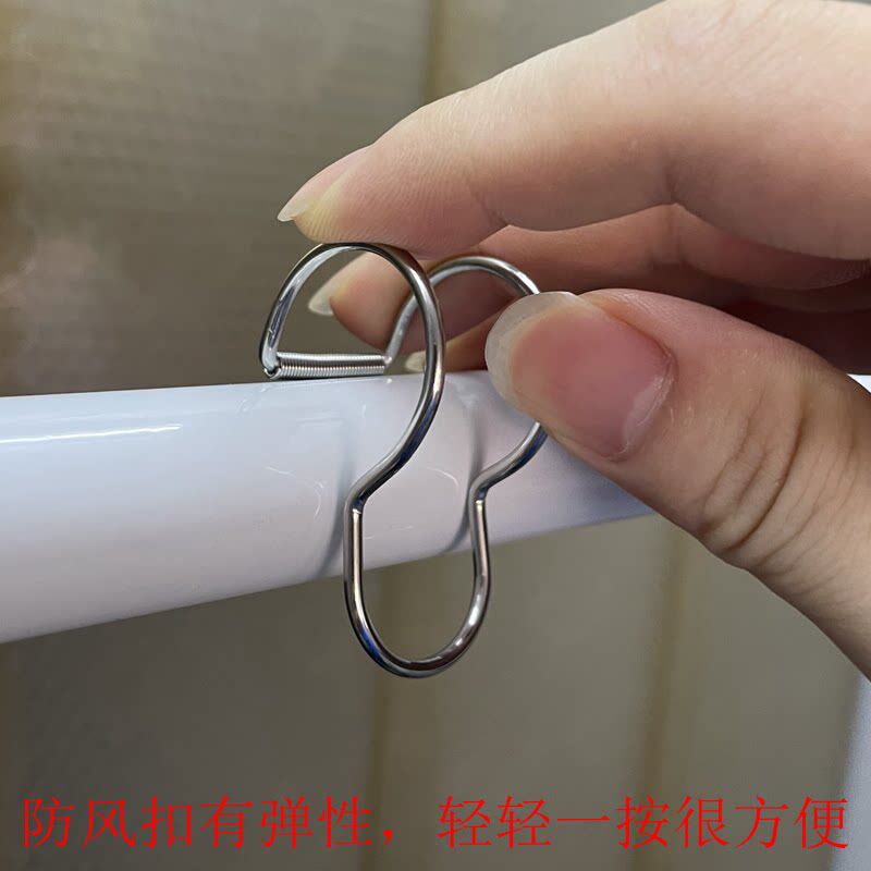 免拆管不锈钢防风扣室外阳台晾衣架圆管固定扣防滑防掉落夹勾挂钩