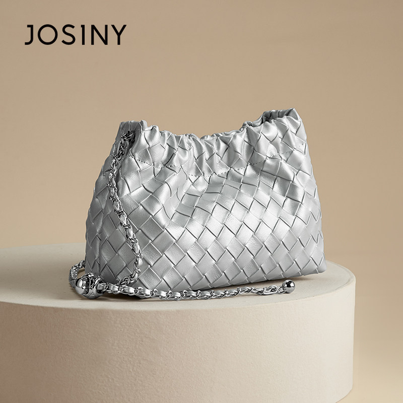 Josiny/卓诗尼2024新款小众ins高颜值褶皱女士单肩包斜挎包包图片
