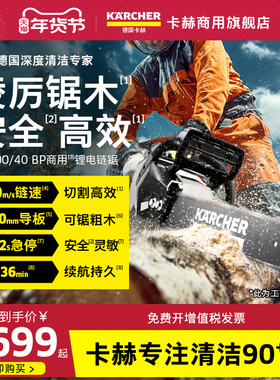 德国卡赫电锯商用手持伐木锯大功率锂电电链锯电动锯树CS400/40BP