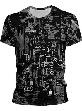 3Dprinted short sleeved loose fitting T-shirt印花短袖宽松T恤