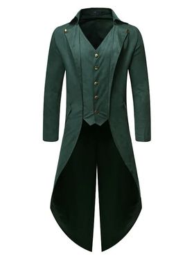 Solid button irregular men's tuxedo纯色纽扣不规则男士燕尾服