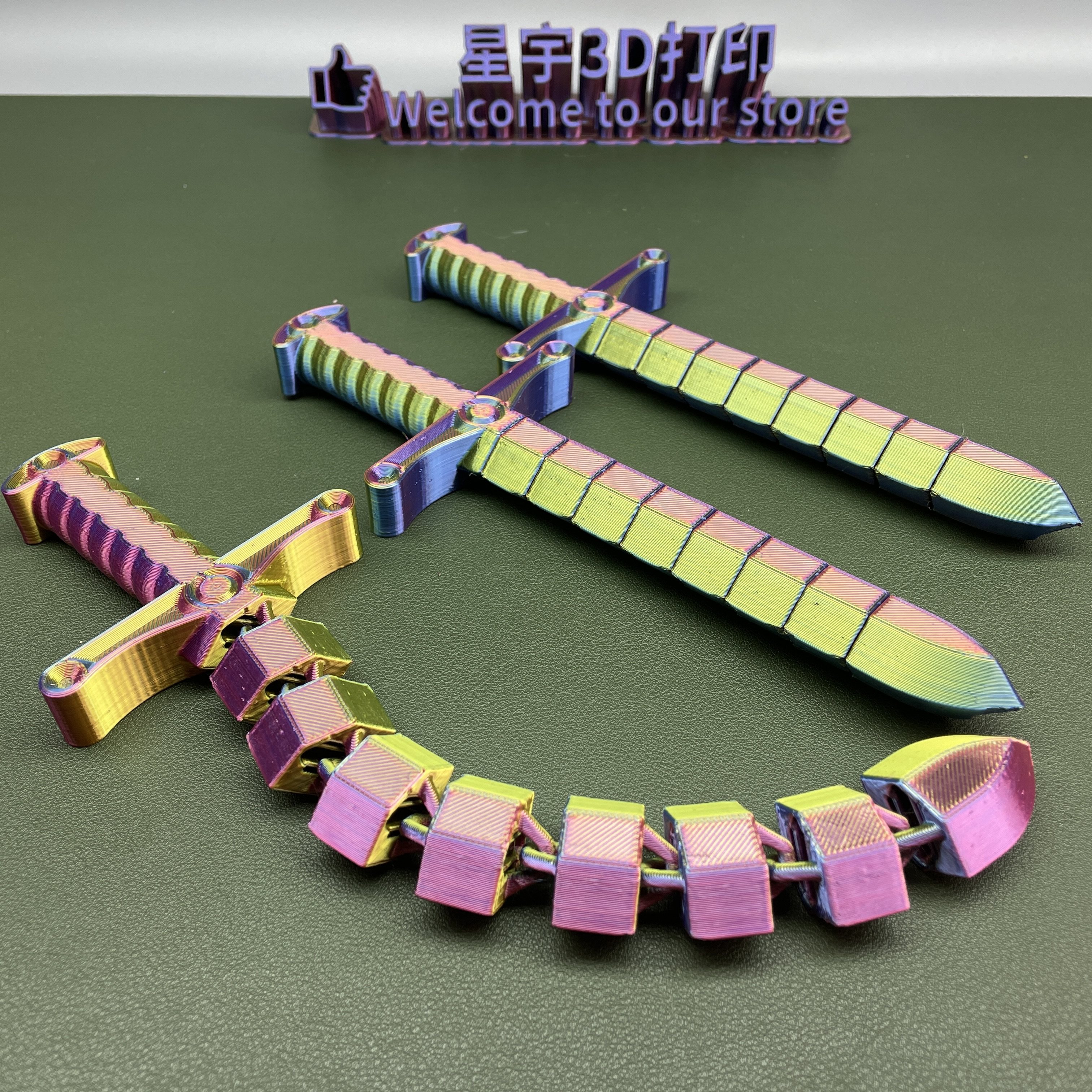 3D打印剑鞭炫酷可弯折宝剑模型图片