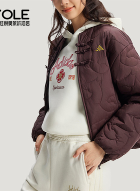Adidas/阿迪达斯正品冬季女士宽松保暖运动休闲复古棉服KS0629