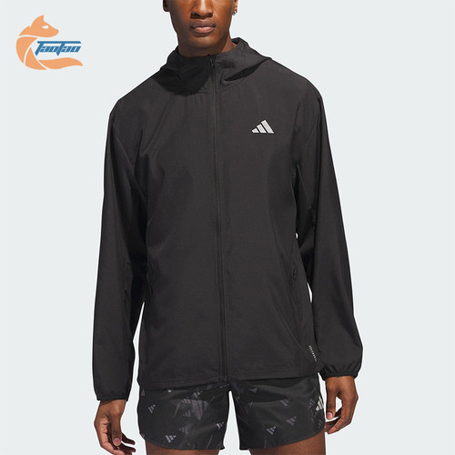 Adidas/阿迪达斯正品2025男士拉链反光运动跑步连帽外套IL7230