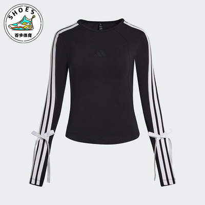 Adidas/阿迪达斯正品2025女士潮流经典休闲圆领修身长袖T恤KG3862