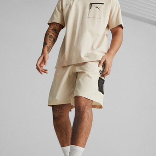 Puma/彪马正品当季新款男士抽绳印花拼接运动休闲短裤