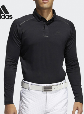 Adidas/阿迪达斯正品冷季男子弹力长袖高尔夫POLO衫 FS6844