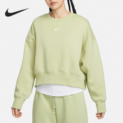 Nike/耐克正品2024新款女士针织加绒圆领套头卫衣DQ5762-371