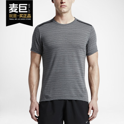 Nike/耐克正品男子短袖新款DRI-FIT跑步运动透气圆领T恤724810