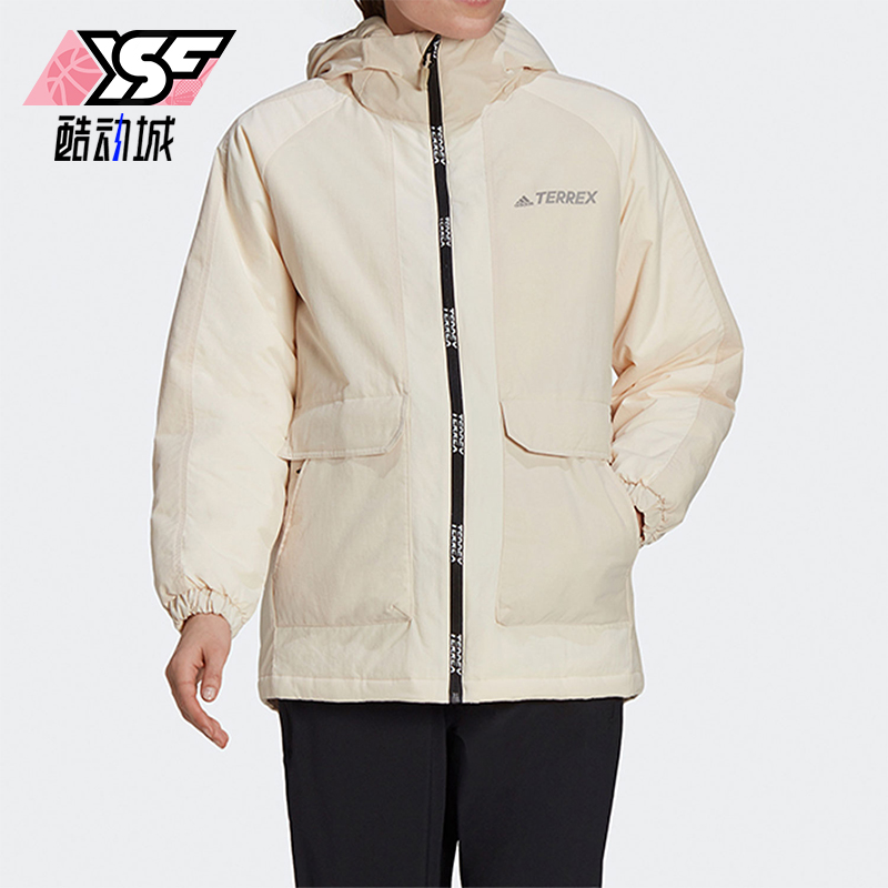 Adidas/阿迪达斯正品2025冬季女士连帽宽松保暖户外羽绒服GR9963