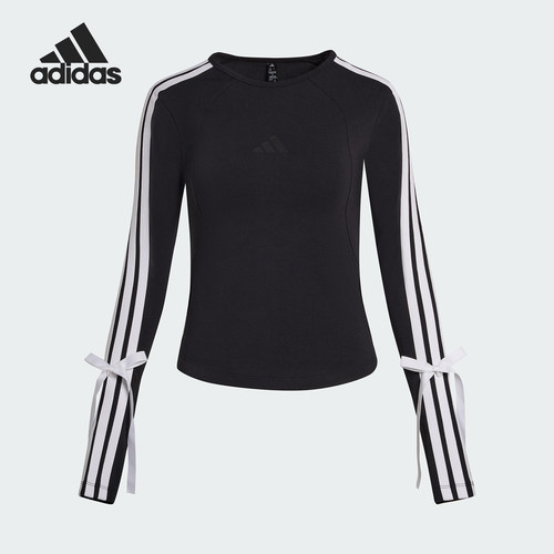 Adidas/阿迪达斯正品2025女士潮流休闲圆领修身长袖T恤KG3862