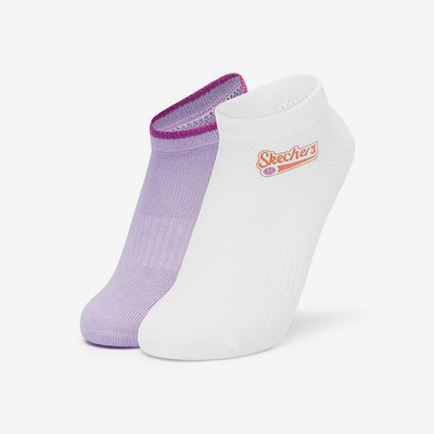 Skechers/斯凯奇正品四季款女童印花短筒袜两双装L224G001-036F