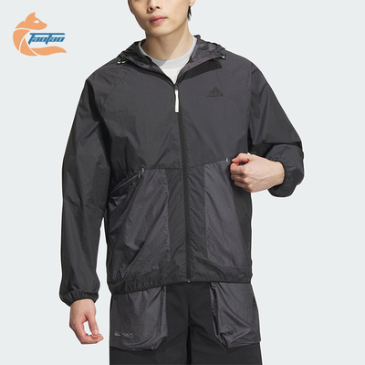 阿迪达斯男士户外连帽外套
