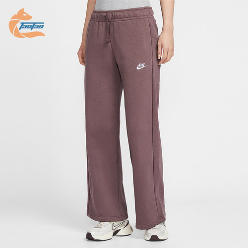 Nike/耐克正品2025冬季款女士日常针织刺绣直筒长裤FB2728-502