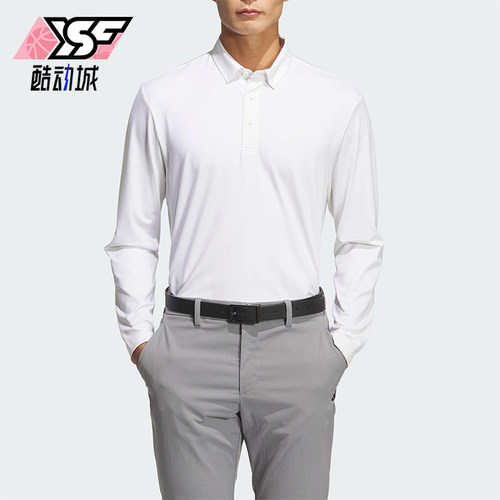 Adidas/阿迪达斯正品2025男士透气套头翻领运动长袖POLO衫JM7115