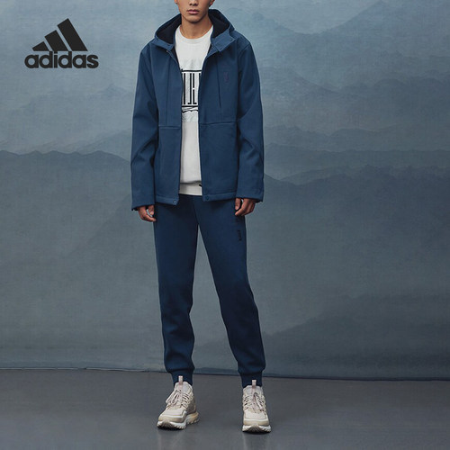 Adidas/阿迪达斯正品新款男子时尚梭织连帽休闲外套IP4933