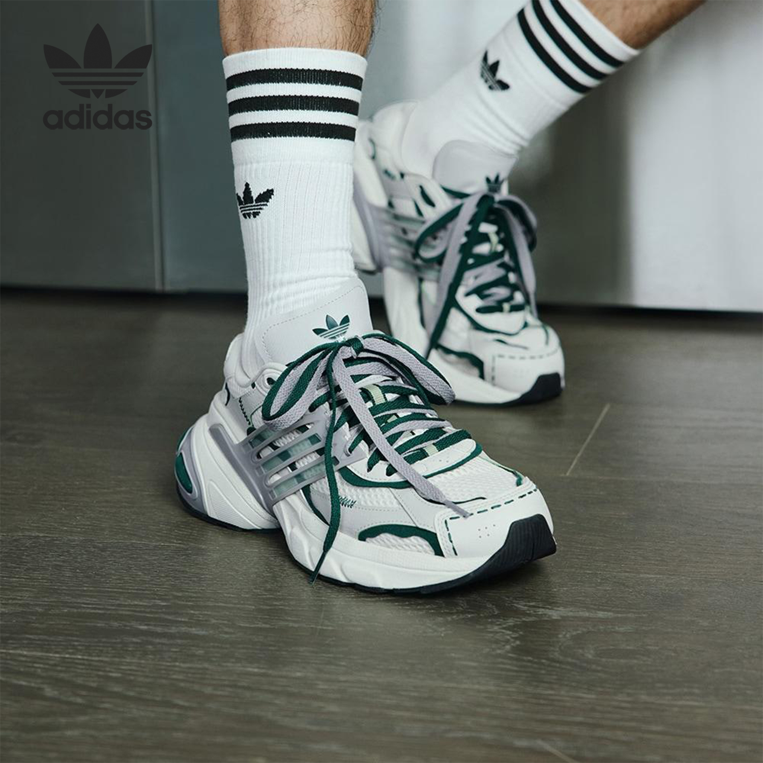 Adidas/阿迪达斯正品三叶草男女运动低帮经典透气老爹鞋JR7004