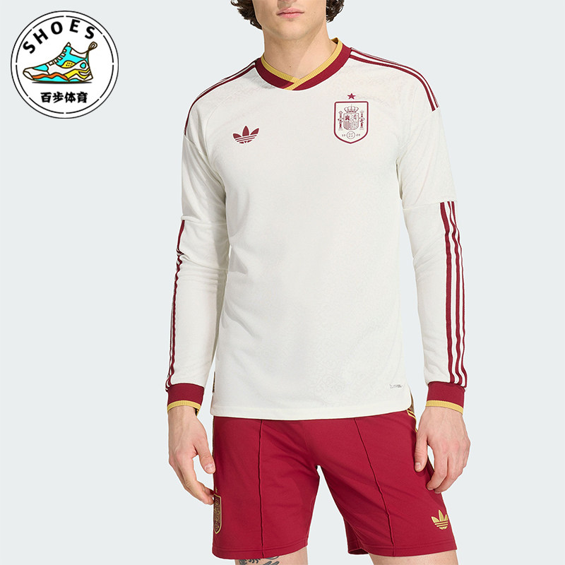 Adidas/阿迪达斯正品三叶草男士复古足球球衣舒适长袖T恤KA1957