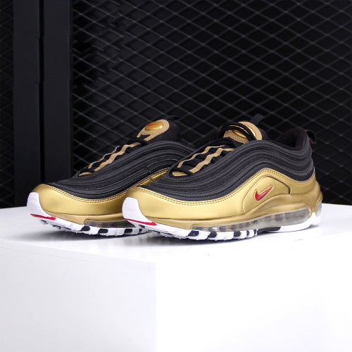 Nike/耐克正品AIR MAX 97子弹头黑金时尚复古气垫跑步鞋  AT5458