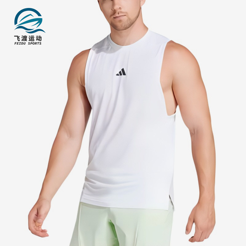 Adidas/阿迪达斯正品男士户外吸湿排汗训练健身背心T恤IS3795