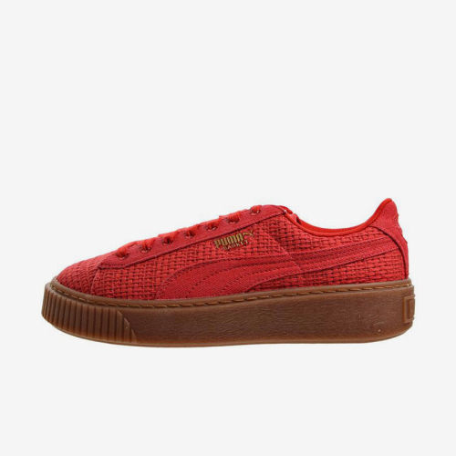 PUMA彪马正品Basket Platform Woven女款低帮运动板鞋364847-01