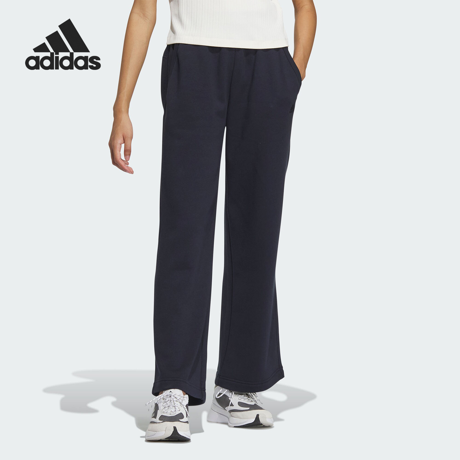 Adidas/阿迪达斯正品冬季新款女子宽松阔腿休闲长裤IZ4563