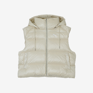 Puma/彪马正品秋冬新款女士保暖连帽短款羽绒马甲629271-87