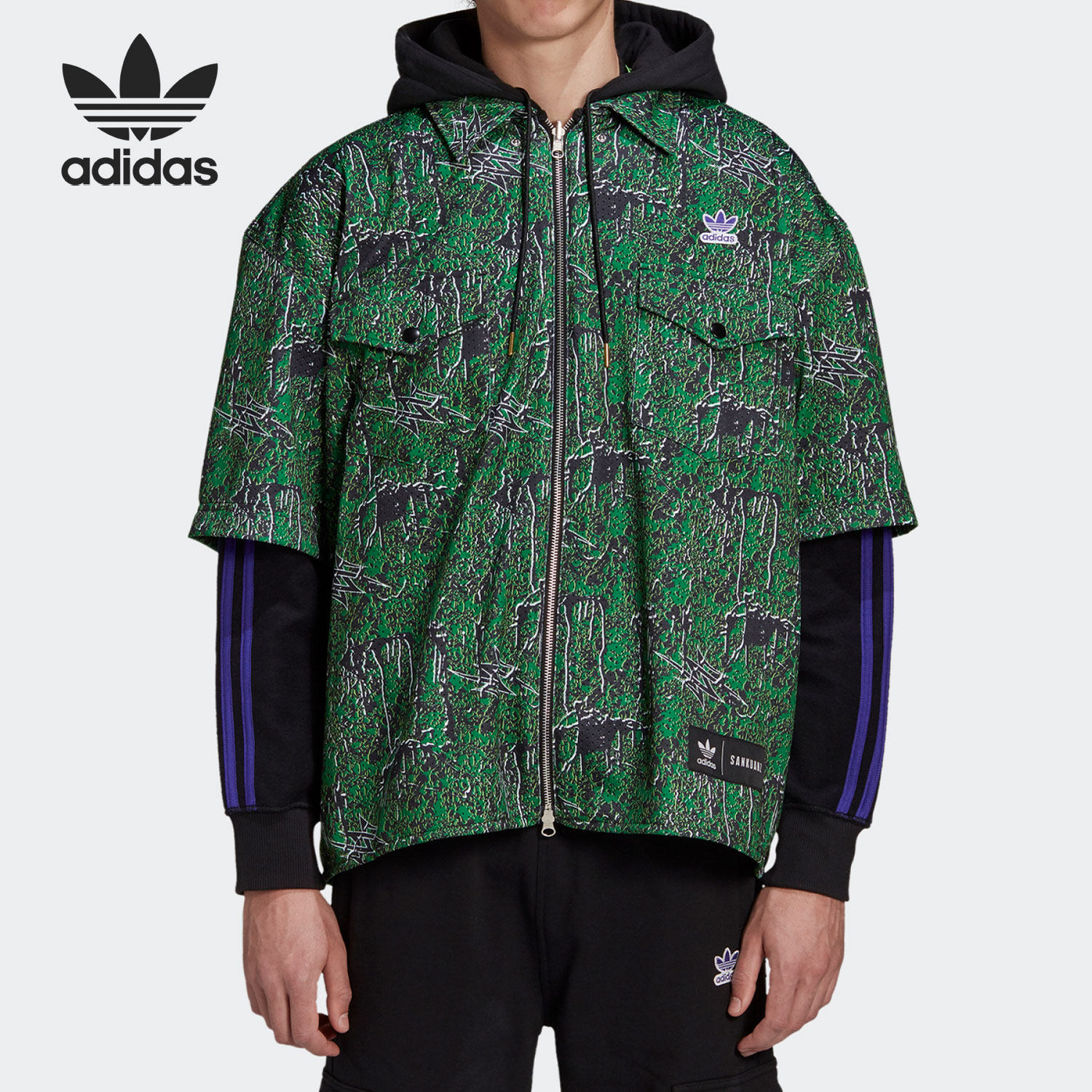 Adidas/阿迪达斯正品2021夏季新款运动休闲男子两面穿外套 FS8917