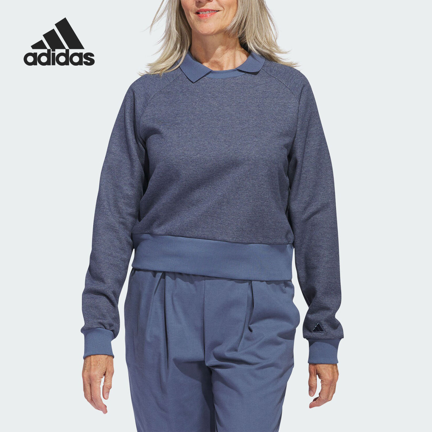 Adidas/阿迪达斯正品高尔夫运动女士翻领卫衣套头衫IP4195