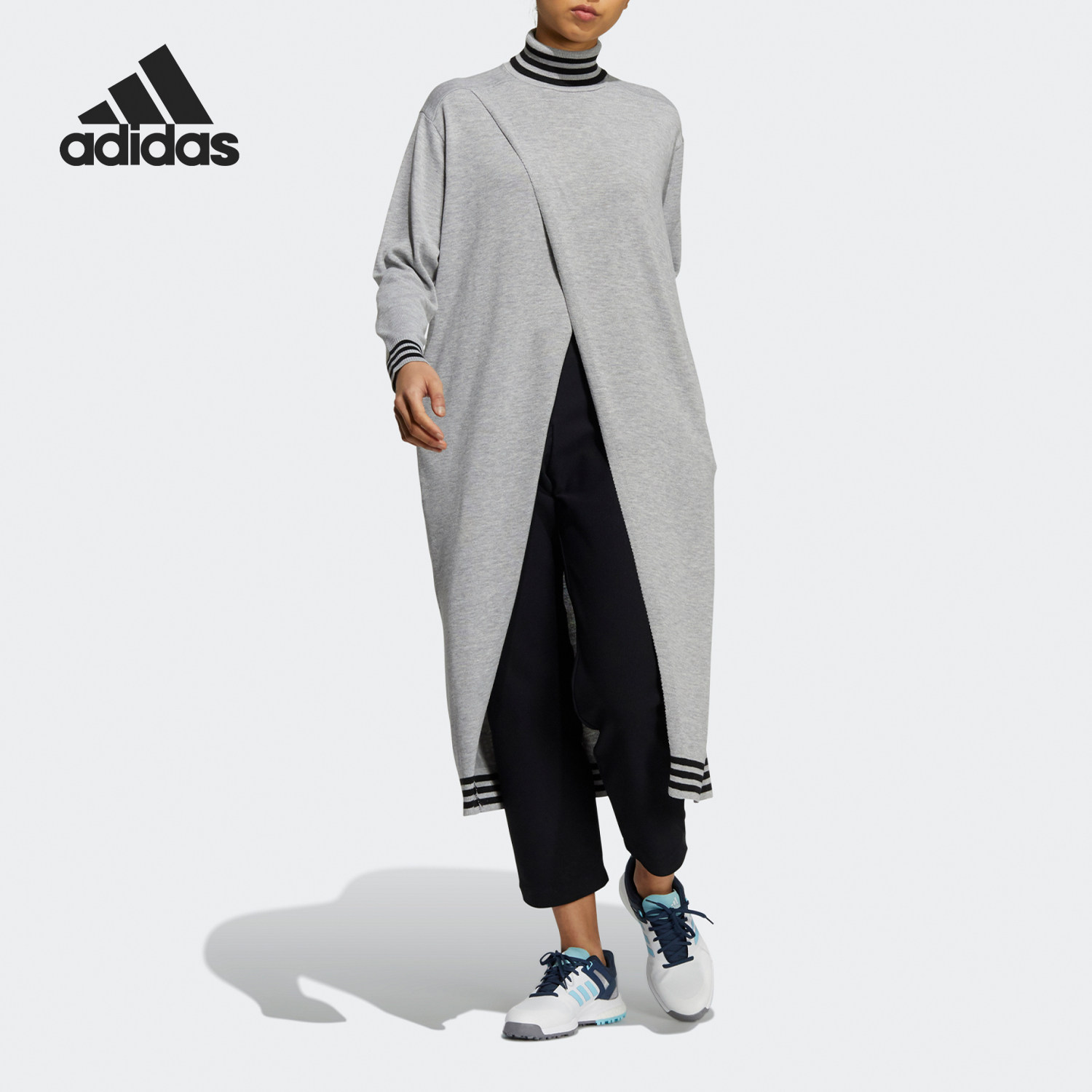 Adidas/阿迪达斯正品新款女士时尚立领休闲长袖连衣裙GT3284,运动服/休闲服装,运动连衣裙,淘宝优惠券,粉丝福利购,淘宝优惠卷
